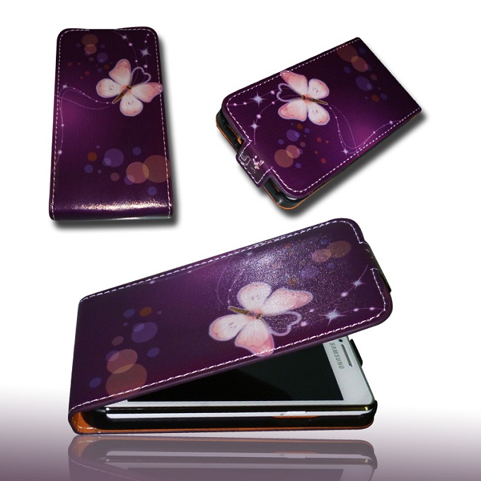 Handy-Tasche-Case-Flip-f-Samsung-I9100-Galaxy-S2-Handytasche-Huelle-Butterfly