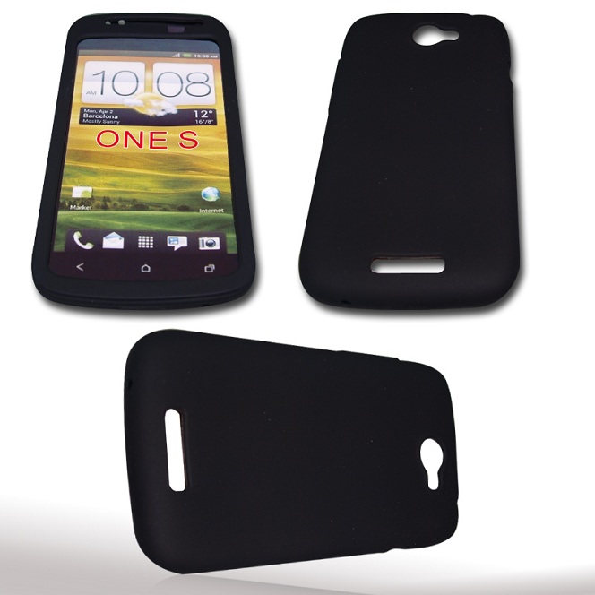 Handy Tasche Silikon Case Etui für HTC One S / Black Hülle
