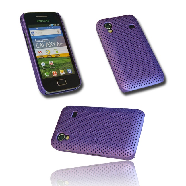 handypunkt Crystal Grid Case Handy Tasche F&uuml;r Samsung S5830 Galaxy Ace / Schutzh&uuml;lle Lila